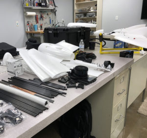 uav supplies on table